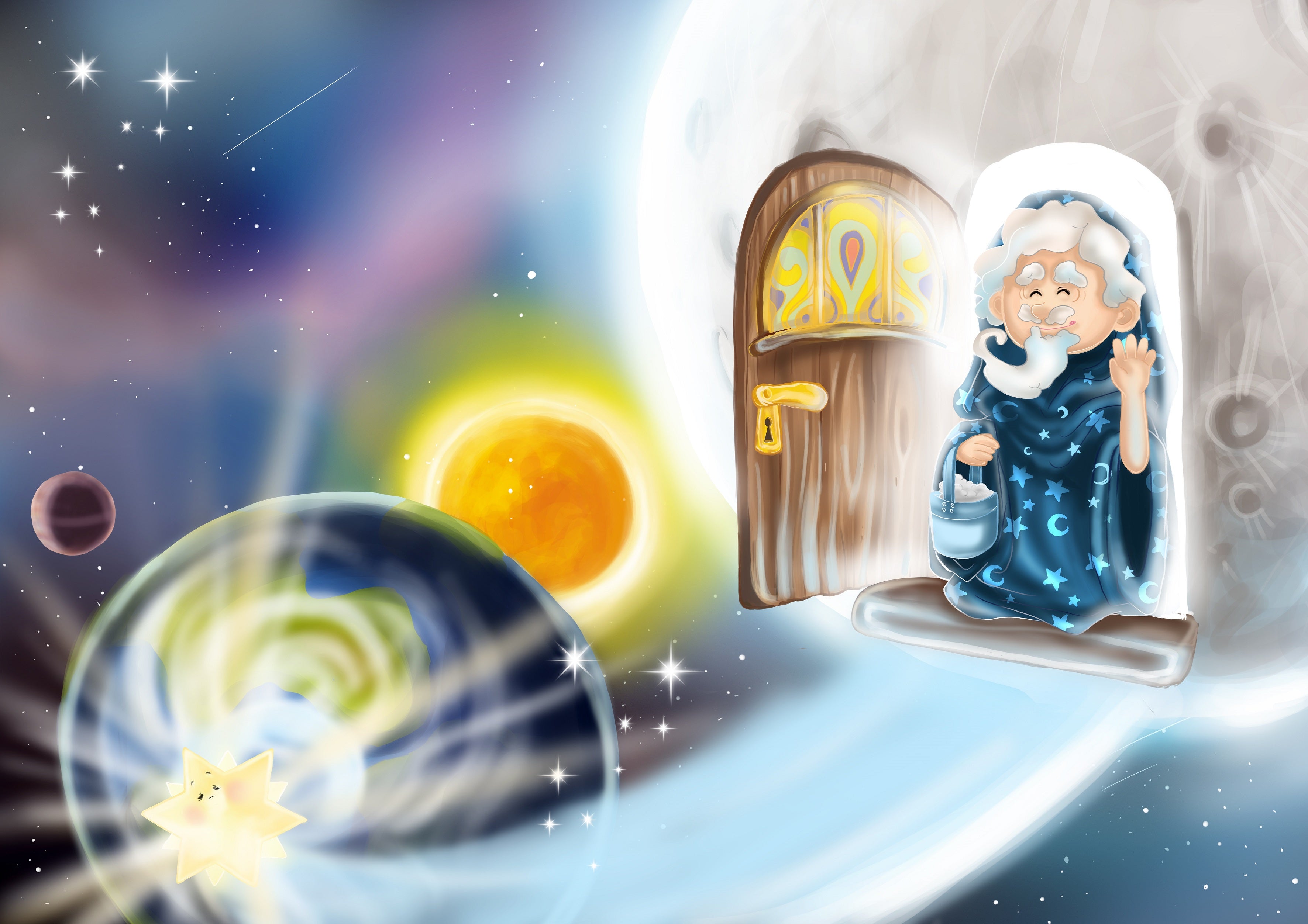 Der kleine Stern beim Mann im Mond