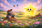 Bild zum Bilderbuch "Der kleine Stern auf Reisen" von Heidi Sutter