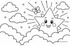 Ausmalbild Stern vom Kinderbuch "Der kleine Stern auf Reisen" von Heidi Sutter